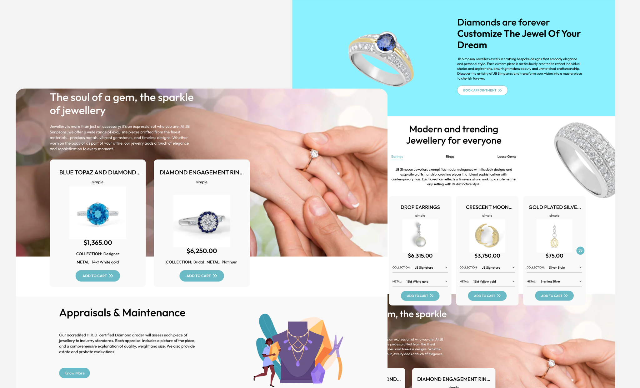 JB Simpson Jewellers Portfolio Design - Customer Experience